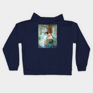 Fairies at a Woodland Stream - Harold Gaze Kids Hoodie